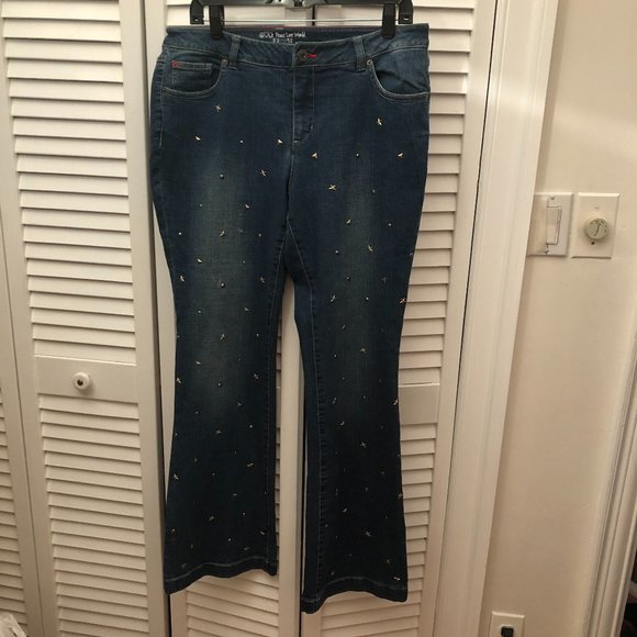 Peace Love World Denim - Peace Love World women studded jeans, flare, 14